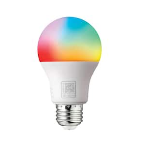 60-Watt Equivalent Smart Hubspace A19 Color Changing CEC LED Light Bulb with Voice Control (1-Bulb)