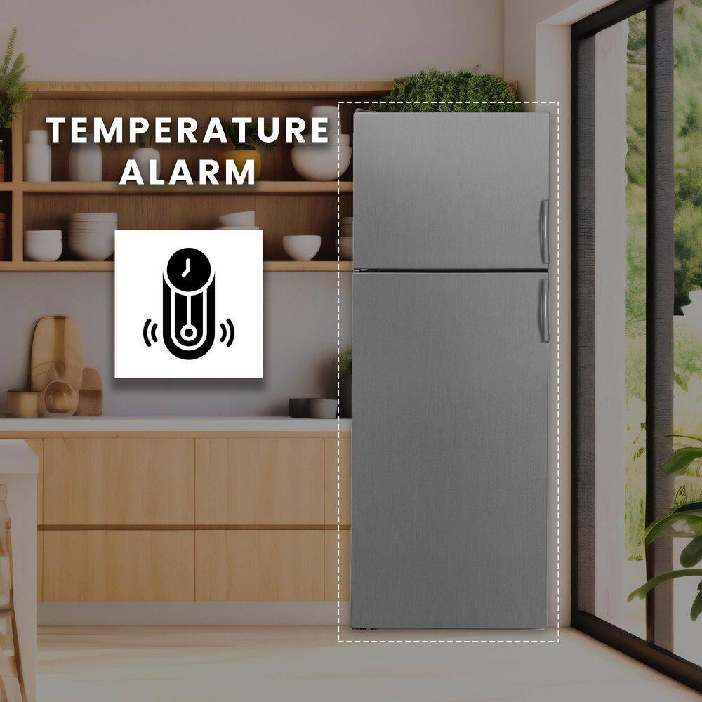 Equator Stainless Steel Energy Star Refrigerator-Freezer with Adjustable Shelves