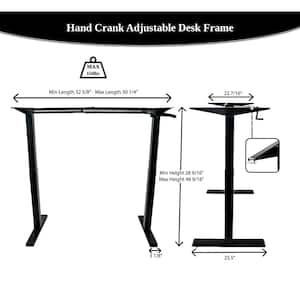 25.5 in. Rectangular Black Standing Desk with Adjustable Height Feature