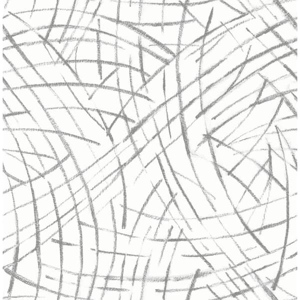 A-Street Prints Willy Nilly Grey Brushstrokes Grey Wallpaper Sample