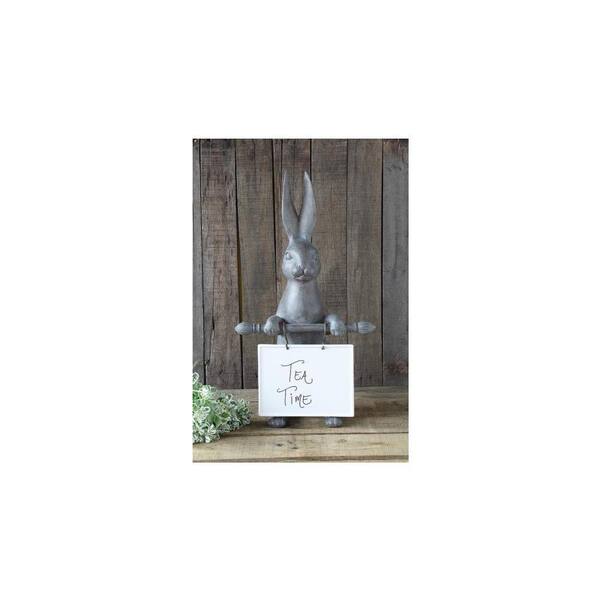 Storied Home 21 in. H x 9.5 in. W Bunny Ceramic Message Board
