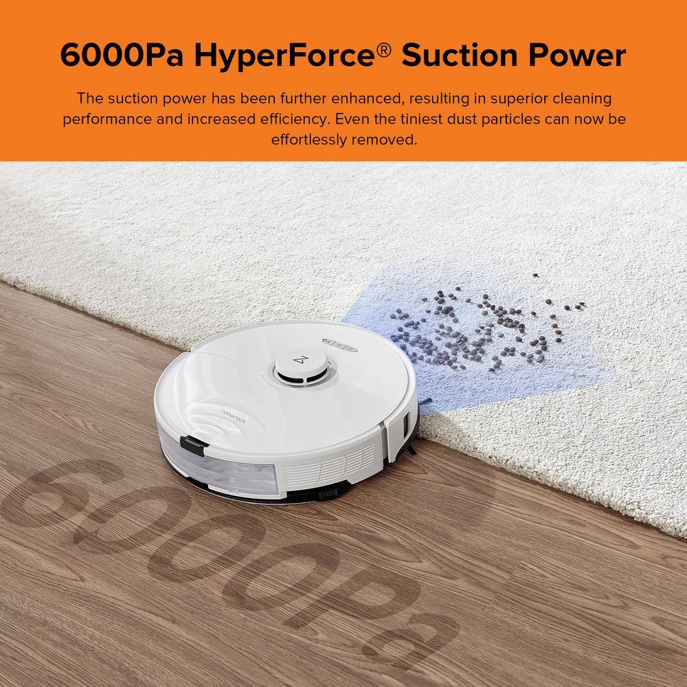 Roborock S8 White Cordless Robot Vacuum and Mop with Smart Mapping