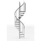 Reroute Galvanized Exterior 42in Diameter, Fits Height 136in - 152in, 2 42in Tall Platform Rails Spiral Staircase Kit