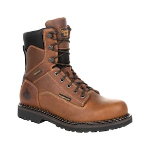 Men's Revamp Waterproof 8 in. Lace Up Work Boots - Soft Toe - Brown Size 13 (W)