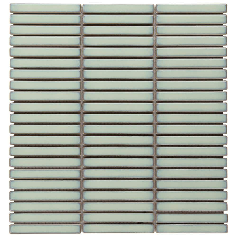 Ivy Hill Tile Motif Stacked Mint Green 3.73 in. x 0.27 in. Glossy ...