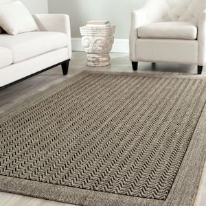 Palm Beach Silver 3 ft. x 5 ft. Solid Border Area Rug