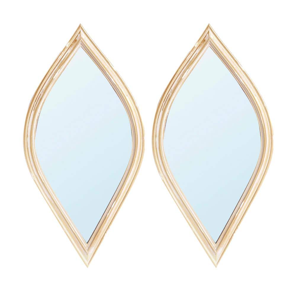 Antique Gold 4.5 in. W x 9.5 in. H Modern Small Decorative Mirror for Wall 