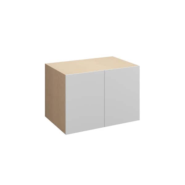 Ithaca Slab 30 in. W x 24 in. H x 24 in. D in Super White Plywood Assembled Wall Cabinet