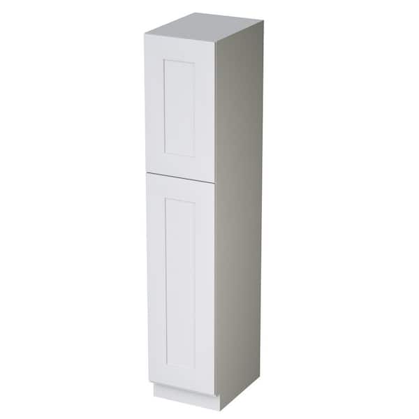 WOWOW 18in W x 24in D x 84in H Plywood Ready to Assemble Floor Base Kitchen Cabinet in White with Doors and Shelves