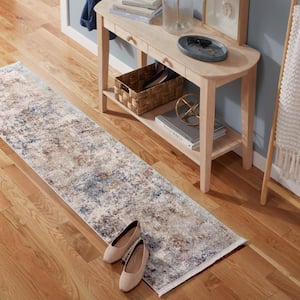 Everyday Rein Abstract Cloud Brown Beige 2 ft. x 7 ft. Machine Washable Rug