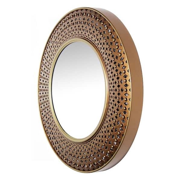 17.5 Franc Round Hanging Wall Mirror With Metal Chain Gold - Infinity  Instruments : Target