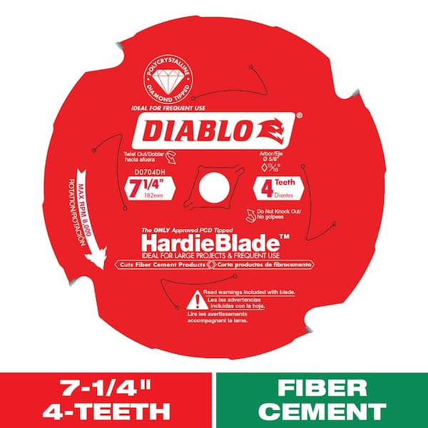 DIABLO 7-1/4in. x 4-Teeth HardieBlade Saw Blade for Fiber Cement