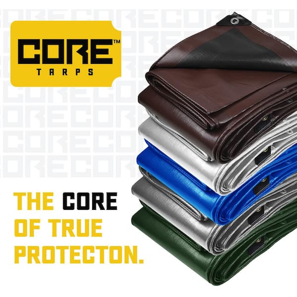 CORE TARPS 10 ft. x 12 ft. White Polyethylene Heavy Duty 20 Mil Tarp,  Waterproof, UV Resistant, Rip and Tear Proof CT-704-10x12 The Home Depot