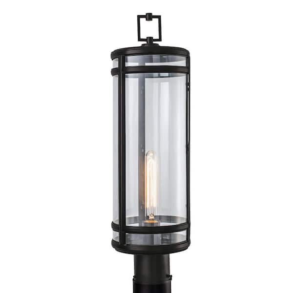 NORWELL Large New Yorker 1-Light Acid Dipped Black Outdoor Wall Lantern Sconce