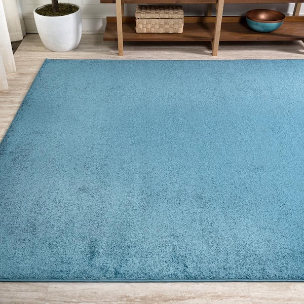 Turquoise Rug, Blue Area Carpet, Plain Blue Rug