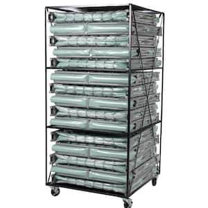 Cart for Easy Storage and Movement with 4 Full Steel Shelf Cart with 15 XM-6 Extra Wide Folding Steel Cot