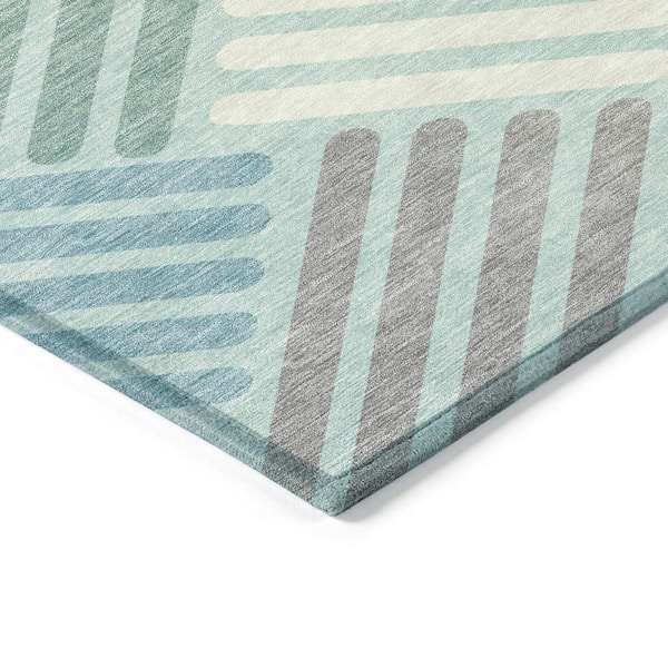 Chantille Machine Washable Indoor/Outdoor Abstract ACN2339 Seafoam 3 ft. x 4 ft. Area Rug