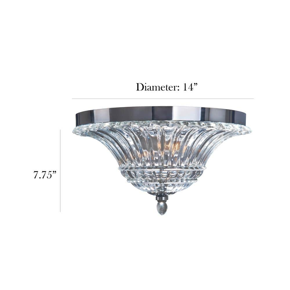 Glacier Petal 14" Glass Ceiling Light with Chrome Finish