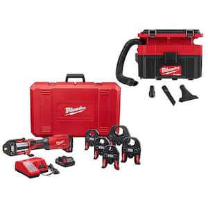 M18 18-Volt Lithium-Ion Brushless Cordless FORCE LOGIC Copper Press Tool Kit and M18 FUEL PACKOUT Cordless 2.5 Gal. Vac