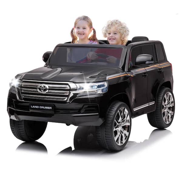 Garvee Asypets Electric Kids Ride-On Car SUV - 2-Seater Licensed Land Cruiser, 12V with Remote Control, Black