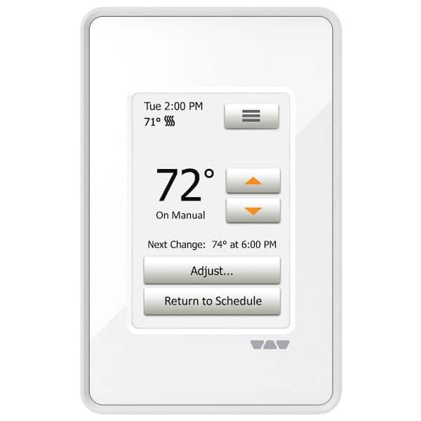 Ditra-Heat Programmable Touchscreen Thermostat, Bright White