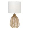 Lalia Home 21 in. Beige Table Lamp Vintage Rattan Wicker Style Paper Rope with White Fabric Shade LHT-4017-NA