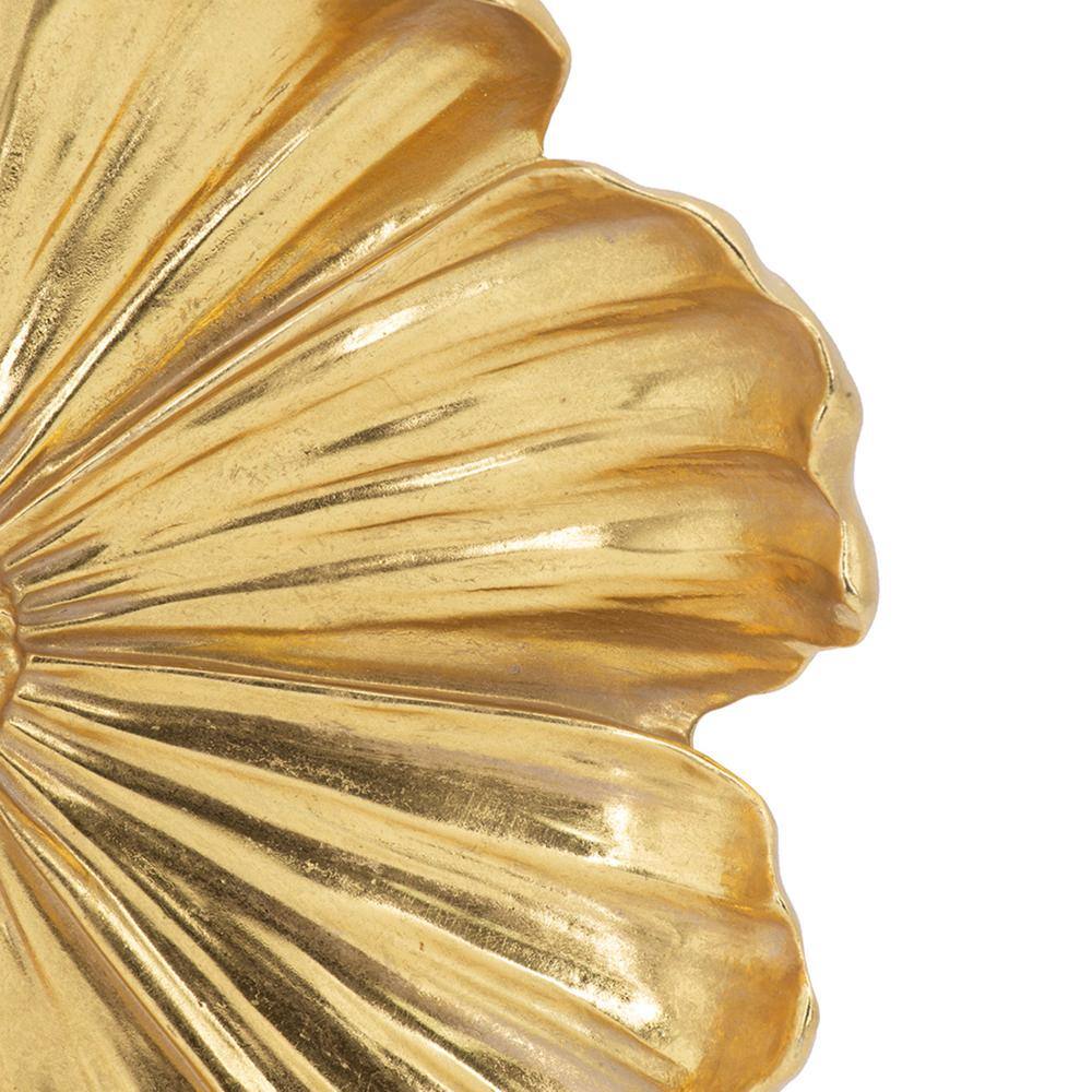 Set of 2 Gold Resin Floral Wall Accents