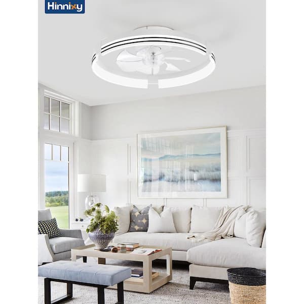 HINNIXY HINNIXY 20 in. Smart Indoor White Dimmable Fandelier LED