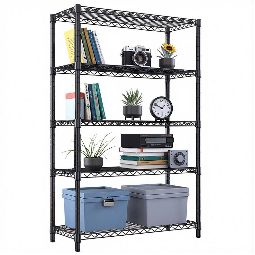 5 Tiers Steel Adjustable Garage Storage Shelving Unit in Black (47.2 in. W x 72.4 in. H x 17.7 in. D) price history on PriceWatchPro