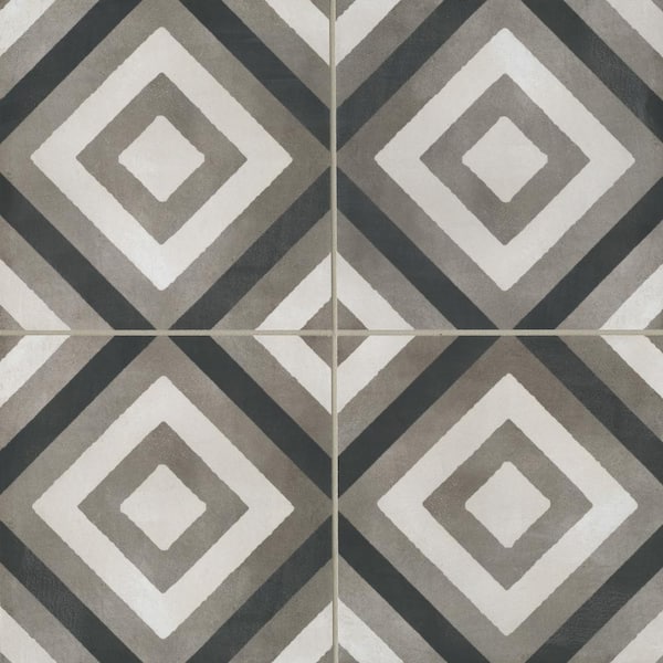 Bedrosians Chateau Square 12 in. x 12 in. Honed Canvas, Smoke and Midnight Porcelain Floor Tile (9.79 sq. ft./Case)