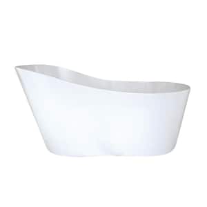 Rodeo 5 ft. Solid Surface Flat Bottom Freestanding Air Bath Bathtub in Biscuit