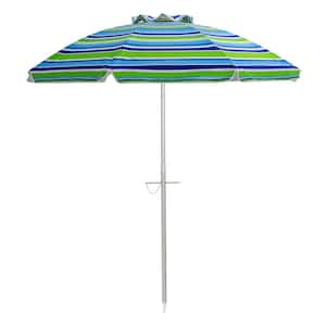 6.5 ft. Aluminum Outdoor Beach Umbrella without Weight Base with Carry Bag in Green