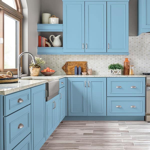 1 gal. #P500-3 Spa Blue Semi-Gloss Enamel Interior/Exterior Cabinet, Door & Trim Paint