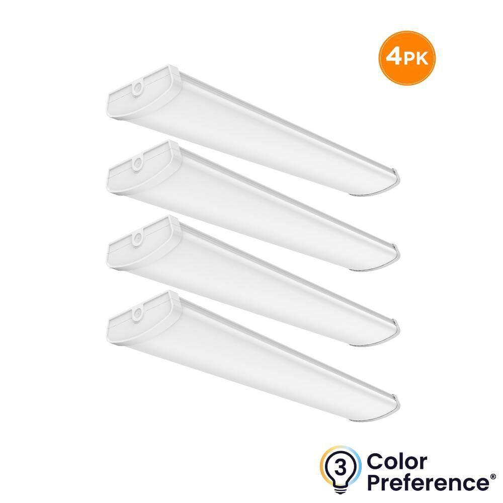 4-Pack 4 ft. x 8 in. 5200 Lumens, Integrated LED White Wraparound Light Fixture, Selectable 3000K 4000K 5000K, Dimmable price history on PriceWatchPro