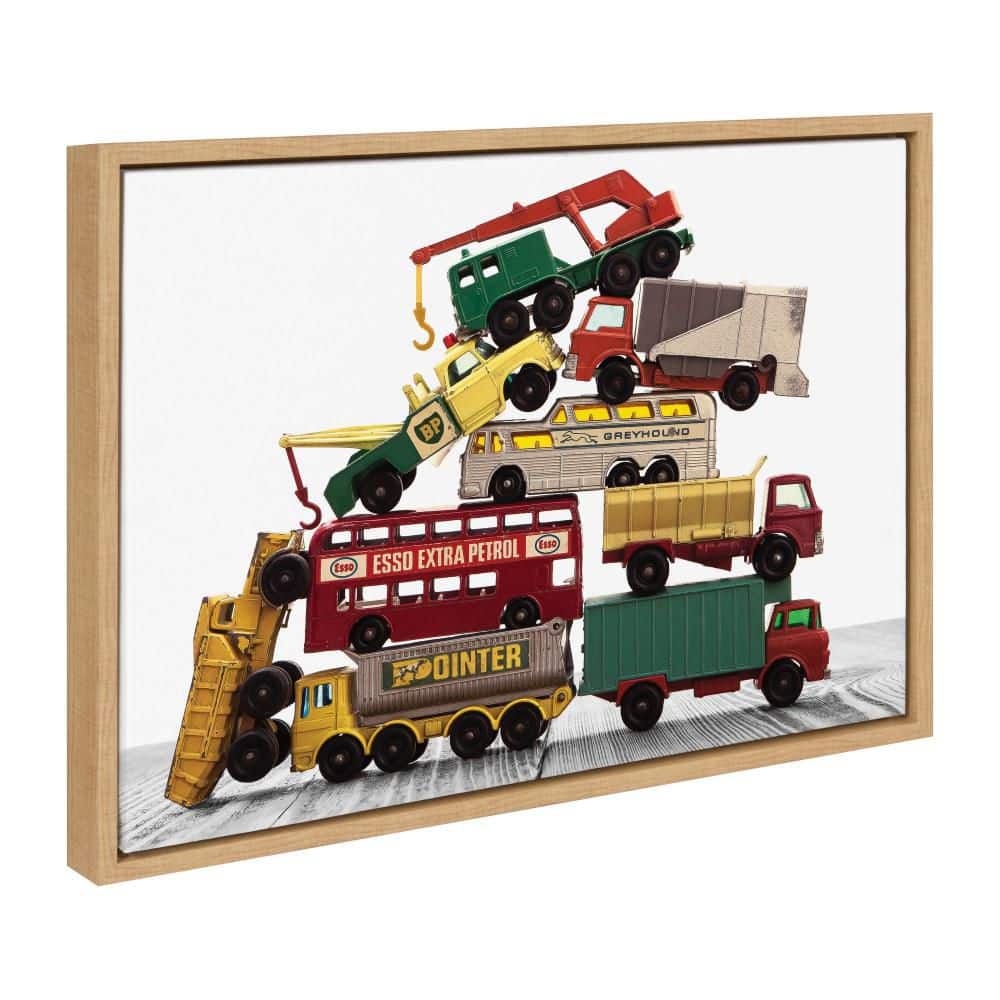 "Sylvie ""Vintage Stacked Matchbox Vehicles"" by Saint and Sailor Studios Natural Framed Art Print 24 in. x 18 in." price history on PriceWatchPro