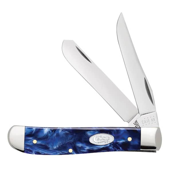 W. R. Case & Sons Cutlery Co SparXX Blue Pearl Kirinite Smooth Mini Trapper Pocket Knife