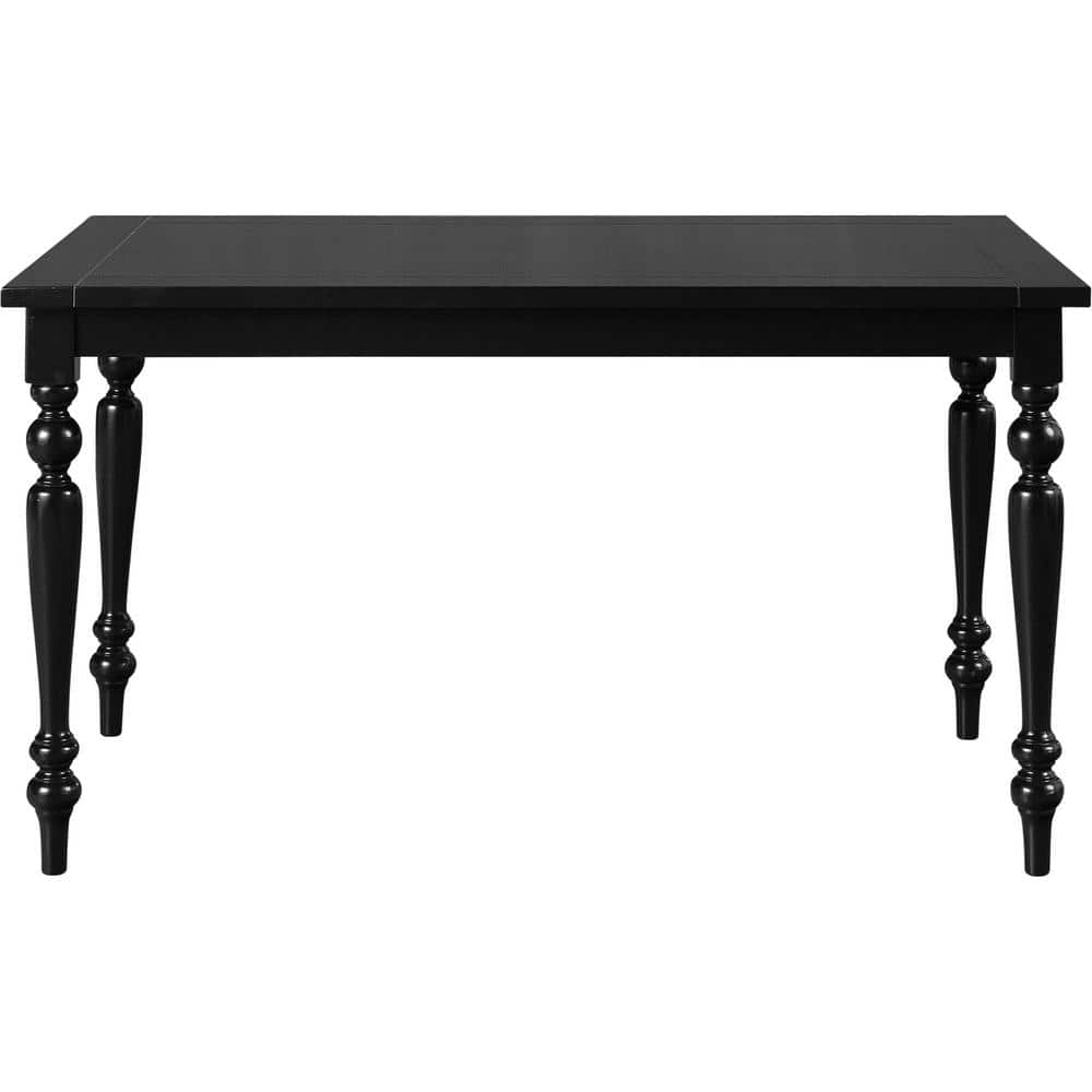 Philippe Contemporary Black Wood 31.1 in 4 Legs Dining Table Seats 6