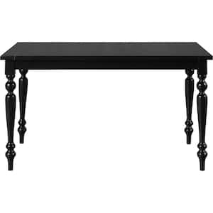 Philippe Contemporary Black Wood 31.1 in 4 Legs Dining Table Seats 6
