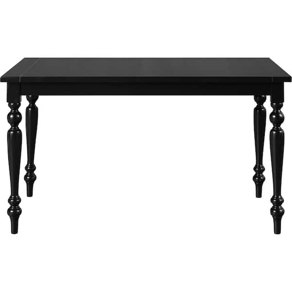 Camden Isle Philippe Contemporary Black Wood 31.1 in 4 Legs Dining Table Seats 6