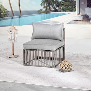 Wicker Outdoor Armless Lounge Chair