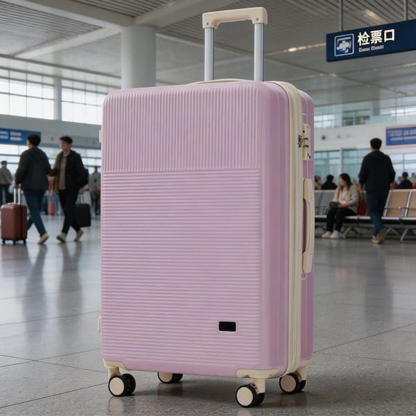 LIVACA 5-Piece Light Pink ABS Plastic Hardside Carry On Luggage