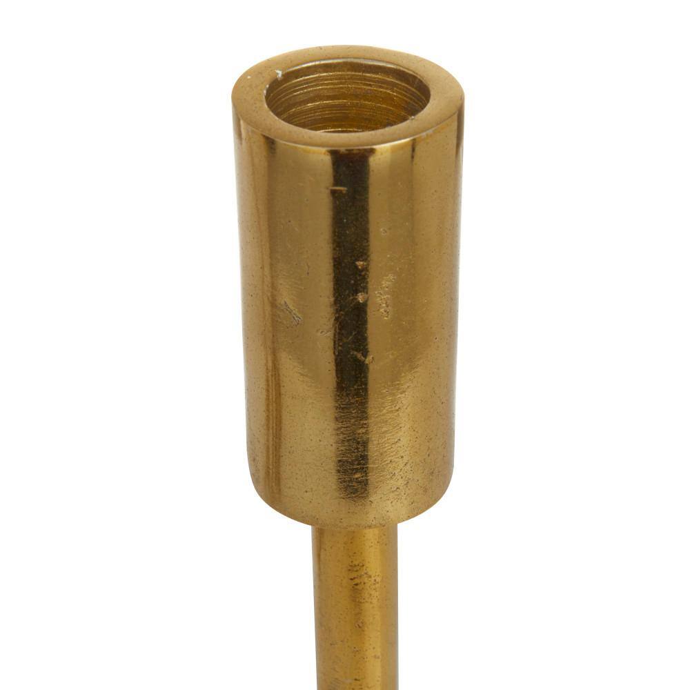 Contemporary Gold Aluminum 14" Triple Taper Candlestick Set