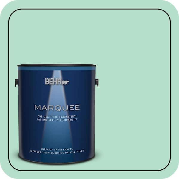 BEHR MARQUEE 1 gal. #480C-3 Aqua Bay Satin Enamel Interior Paint & Primer