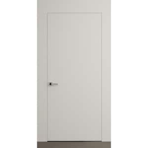 Invisible Reverse Frameless 18in. x 80in. Right Hand Primed White Wood Single Prehung Interior door w/ Concealed Hinges