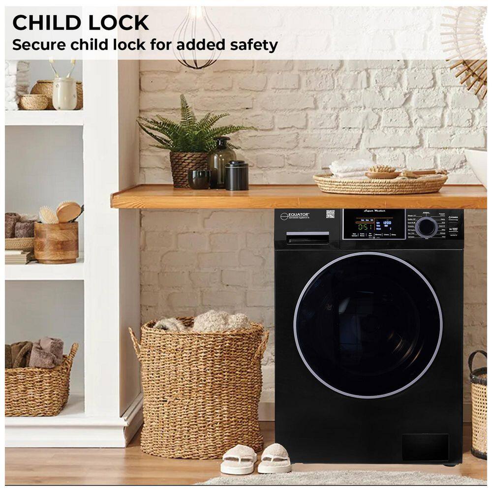 Equator Black 1.62 cu.ft. Front Load Washer with 16 Programs