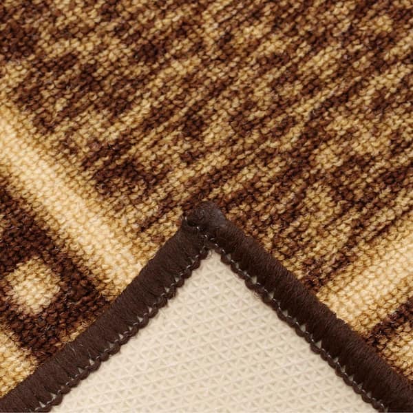 Ottomanson Ottohome Bordered Non Slip Modern Area Rug - Brown/Beige 2'3 x 3