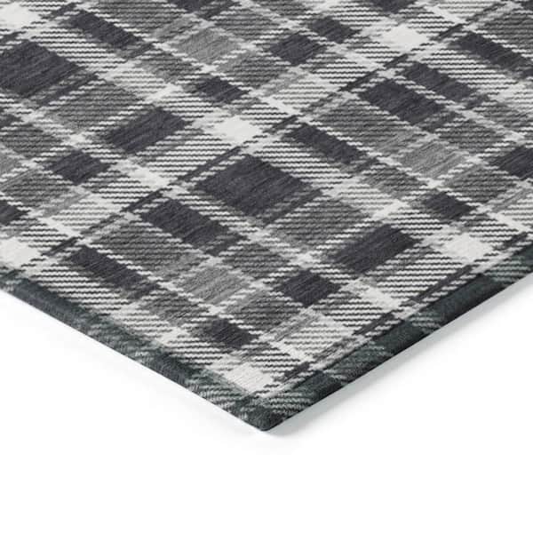 Chantille ACN563 Black 2 ft. 3 in. x 7 ft. 6 in. Machine Washable Indoor/Outdoor Geometric Runner Rug