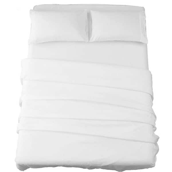 4-Piece White Queen Super Soft Microfiber Bed Sheet Set, 1800 Thread Count Sheet with 16 in. Deep Pocket