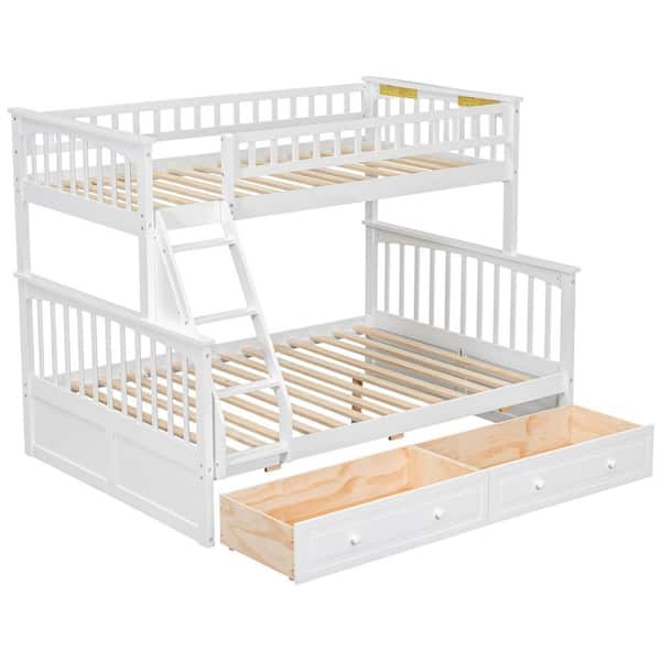 Harper & Bright Designs White Twin Over Full Convertible Bunk Bed