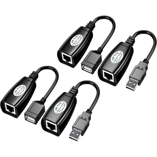 Lukyamzn USB Over Cat6 RJ45 Extender Adapter for Camera Printer Keyboard Mouse 2-Pairs